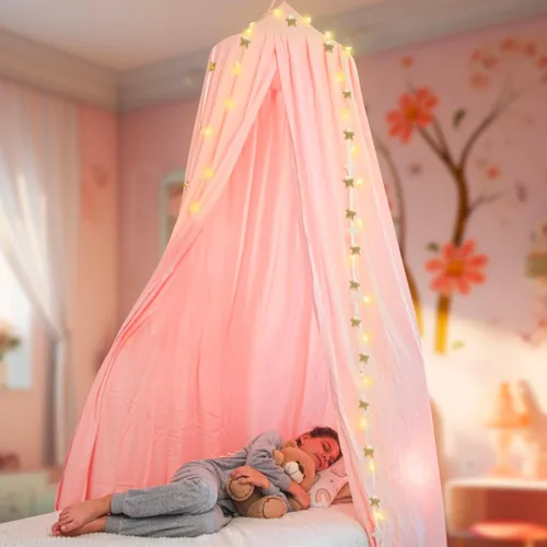 Miniatura 9 de Dosel de Cama Azul, Dosel de Cama Azul con Estrellas que Brillan en la Oscuridad para Niñas, Niños, Niñas y Bebés, Red para Cubrir la Cuna, Niño