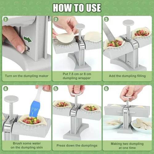 Miniatura 2 de Máquina para hacer bolas de masa, juego de 6 piezas fácil y rápido de preparar con esta prensa para hacer empanadas, comparte tiempo con familiares