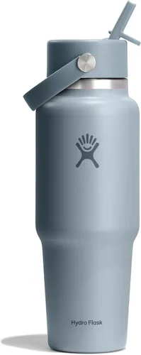 Miniatura 55 de Hydro Flask Botella de agua de viaje – Acero inoxidable aislado – Tapa ancha con pitillo, antiderrames, a prueba de fugas en 24 oz Trillium Pink