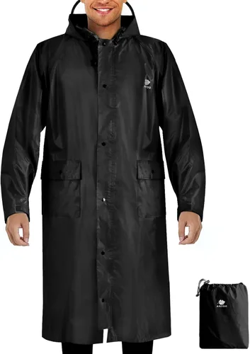 Anyoo Poncho de lluvia con capucha, impermeable, ligero, para hombres, mujeres y adultos, con bolsillo para senderismo, camping, actividades al aire