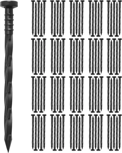 Gardzen 100 piezas de picos de anclaje para bordes de paisaje, estacas de 6 pulgadas para bordes de césped, pavimento y patio para barrera de