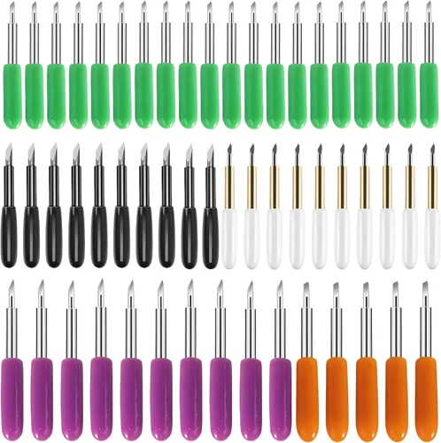 Miniatura 7 de HOOFULL 55 cuchillas de trazador de repuesto compatibles con máquinas Cricut para Explore Air/Maker 1, 2, 3, incluye 2 carcasas, 2 pinzas, punta