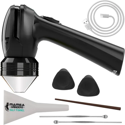 Mamba Amoladora eléctrica de especias molinos. Fácil de cargar con una sola mano Uso 0.04 oz Molino recargable USB Negro y Negro
