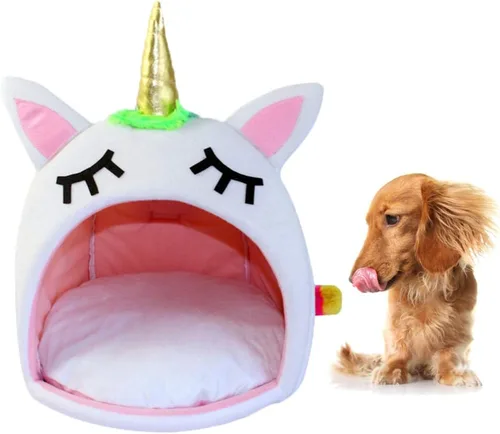 Miniatura 4 de Hemobllo Unicornio cama para perro, sofá nido de viaje, lavable a mano, cómodo, tamaño s