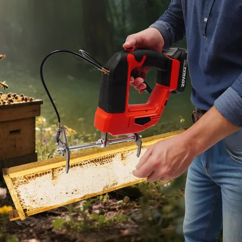 Miniatura 8 de Agitador eléctrico de abejas, removedor eléctrico de abejas de 4 velocidades, 150 W, extractor de miel eléctrico con cargador y caja