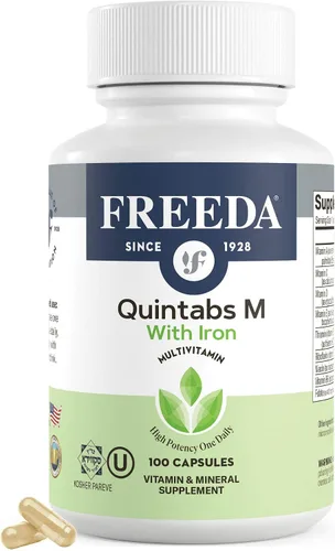 Miniatura 7 de FREEDA Multivitamínico - Quintabs-M con hierro - Suplementos multivitamínicos Kosher para la salud de la mujer - Multivitaminas para mujeres