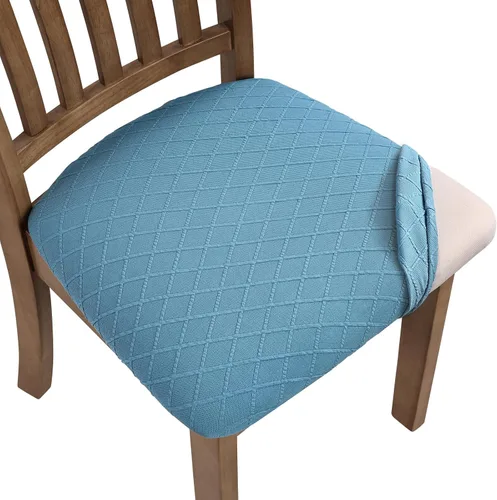 Miniatura 13 de Fuloon Fundas Elásticas para Cojines de Asiento 6 Piezas, Fundas Lavables para Asientos de Sillas, Fundas para Sillas de Comedor para Hotel