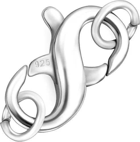 Dailyacc S925 Abrazadera de Langosta de Doble Apertura en Plata de Ley y Oro, Extensiones de Collar y Pulsera, Cerraduras y Cierres para Joyería DIY