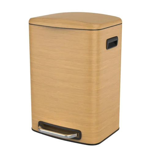 Bote de basura de acero inoxidable de 13 galones con tapa de cierre suave, pedal manos libres, construcción duradera, perfecto para cocina, oficina,