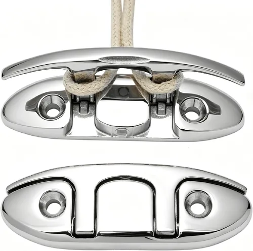 Miniatura 10 de Thorn Taco plegable para barco, acero inoxidable marino de 4-1/2 pulgadas, tacos plegables con cierres y placas traseras Plateado (sliver)