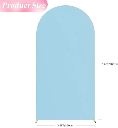 Miniatura 2 de Wokceer Funda para Arco de Boda de 6.6 Pies de Spandex Ajustada Cubiertas para Soporte de Arco de Boda Funda de Fondo de Arco Chiara de Parte Azul