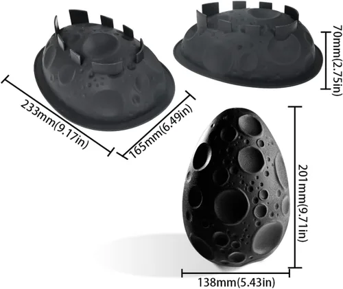 Miniatura 2 de Molde de silicona para postres, juego de 2 moldes para huevos de luna para trufas, tartas de queso, chocolate, mousse, cupcakes, flexible