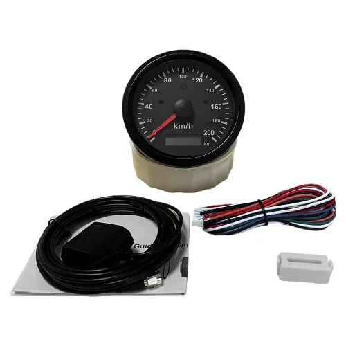Miniatura 3 de ELING Velocímetro GPS 124.3 mi/h para coche, motocicleta, ATV, UTV, kilometraje total ajustable 3.346 in 12 V 24 V impermeable Negro+Negro