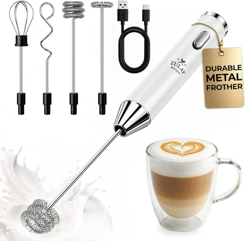 Miniatura 57 de Zulay Kitchen Espumador de leche de mano con pilas Duracell AA – Mezclador eléctrico ultrarrápido y creador de espuma, mezclador de bebidas fácil