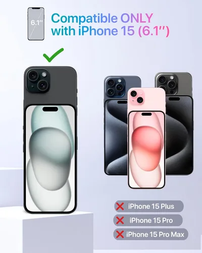 Miniatura 2 de TORU CX Slim - Funda tipo cartera para iPhone 15, funda protectora a prueba de golpes resistente con tarjetero oculto y ranura para tarjetas, espejo