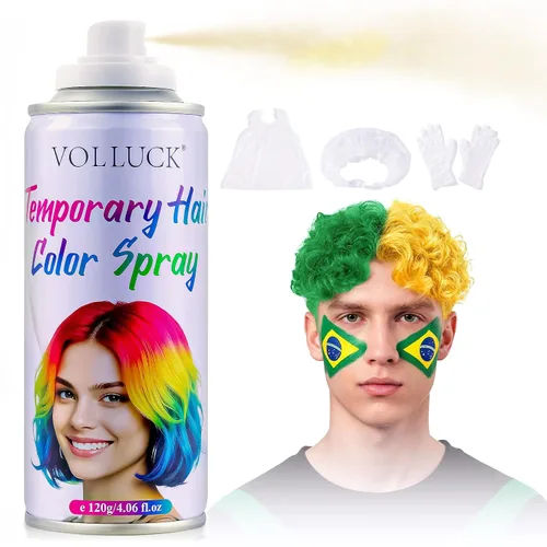 Spray de color temporal para el cabello, tinte lavable al instante para todo tipo de cabello, color vibrante para fiestas, Halloween, cosplay y uso