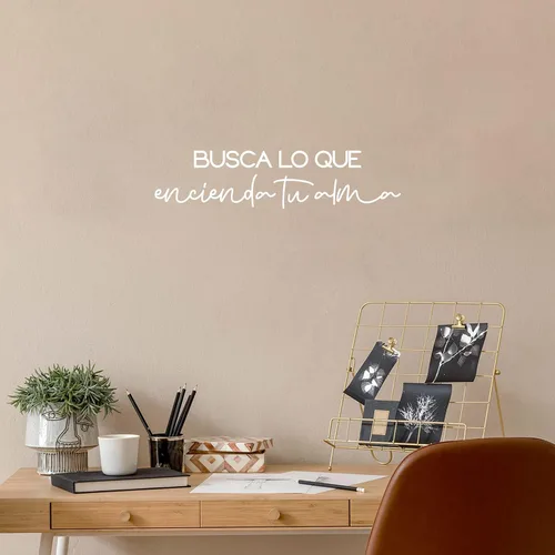 Calcomanía de vinilo para pared, Busca Lo Que Encienda Tu Alma/Find What Ignites Your Soul - 6 x 25 pulgadas - Etiqueta engomada inspiradora de moda