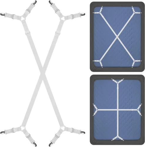 Miniatura 10 de ZHOUBIN Clips de tirantes para sábanas, correas de cama para cama individual, matrimonial, Queen, King – Mantiene las sábanas en su lugar