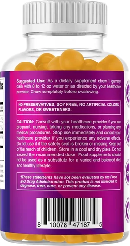 Miniatura 9 de Vitamatic Gomitas de ácido fólico 1000 mcg (1 mg), vitaminas prenatales esenciales para mamá y bebé, gomitas veganas de vitamina B9-120 (2)