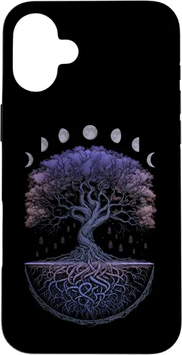 Miniatura 22 de Funda para iPhone 11 Pro Max Yggdrasil nórdico árbol de la vida vikinga fases de la luna