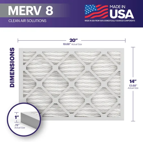 Miniatura 2 de BNX TruFilter Filtro de aire MERV 8 de 14 x 20 x 1 pulgadas (paquete de 6) – Fabricado en Estados Unidos – Protección contra el polvo y las mascotas