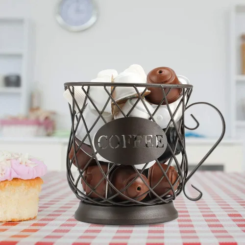 Miniatura 9 de TreeLen Soporte para tazas de café K, organizador de almacenamiento de cápsulas K, soporte para tazas Keurig para encimeras, soportes Kcup