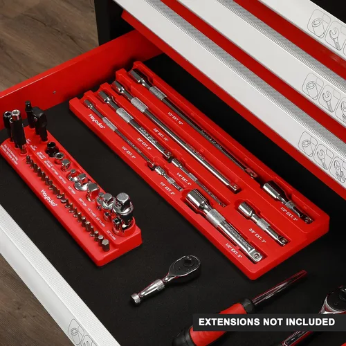 Miniatura 7 de Mayouko Organizador Magnético de Extensión de Enchufe de ABS, Soporte de Barra de Extensión de Enchufe, Compatible con Extensiones de 1/4", 3/8