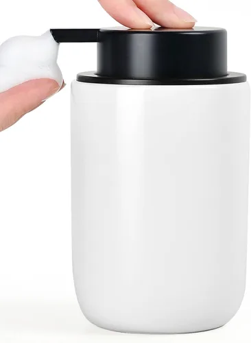 Miniatura 12 de BosilunLife Dispensador de jabón de espuma – Dispensador de espuma de cerámica para lavado de manos para baño, dispensador de jabón pequeño moderno