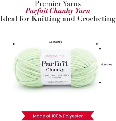 Miniatura 2 de Premier Yarns Parfait - Hilo de felpilla grueso, 3.5 onzas, peso súper voluminoso, paquete de 3 unidades con soportes para punto de Bella