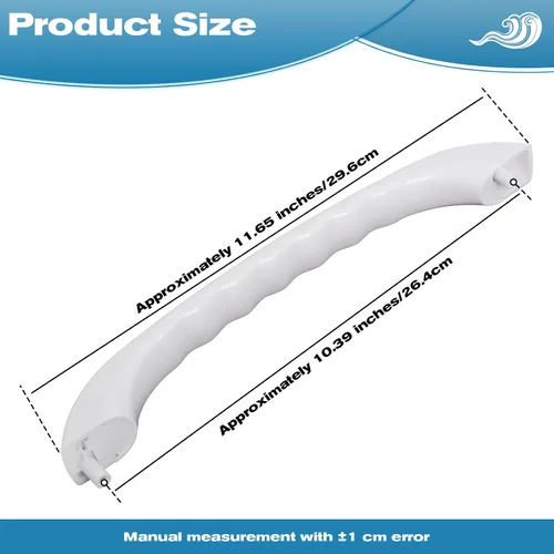 Miniatura 4 de Podoy, Manija de puerta de microondas WB15X335 de repuesto mejorada Compatible con microondas GE General Electric White Spacemaker XL, Distancia