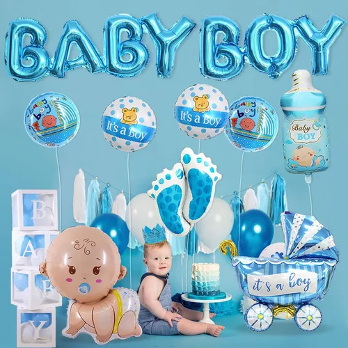 Miniatura 5 de 10 piezas de globos azules para bebé niño, decoraciones para baby shower, letra de Mylar de aluminio "It's A Boy" para bienvenida a casa, fiesta