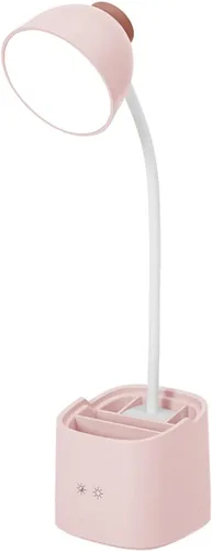 Fantasee Lámpara LED de escritorio, 3 modos de iluminación, regulable al tacto, 9 de brillo, lámpara de mesa con batería recargable con soporte para