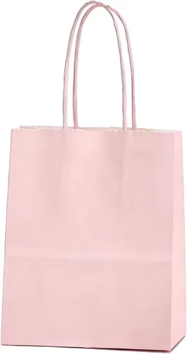 Miniatura 14 de 25 bolsas de regalo pequeñas de papel kraft morado claro, bolsas de regalo moradas con asas para recuerdos de fiesta (8.2 x 6 x 3.1 pulgadas)