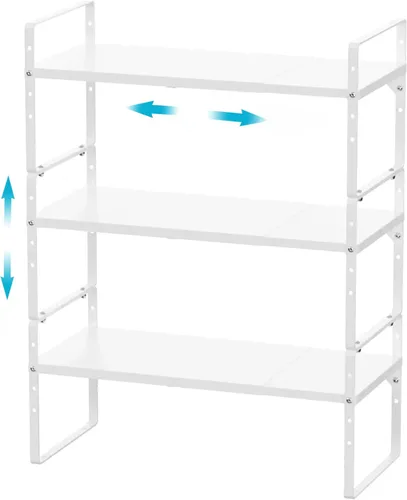 Miniatura 15 de iPEGTOP Estante organizador de almacenamiento expandible para gabinete, soporte de armario resistente, estante de especias, altura ajustable