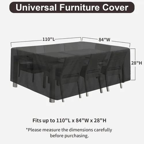 Miniatura 2 de PureFit Fundas para muebles de patio, funda impermeable para muebles de mesa de exterior rectangular, cubierta de sofá seccional de patio