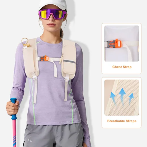 Miniatura 7 de MOSISO Mochila pequeña de senderismo de 10 L para mujeres y hombres, mochila plegable e informal ligera con bolsillo frontal de acceso rápido