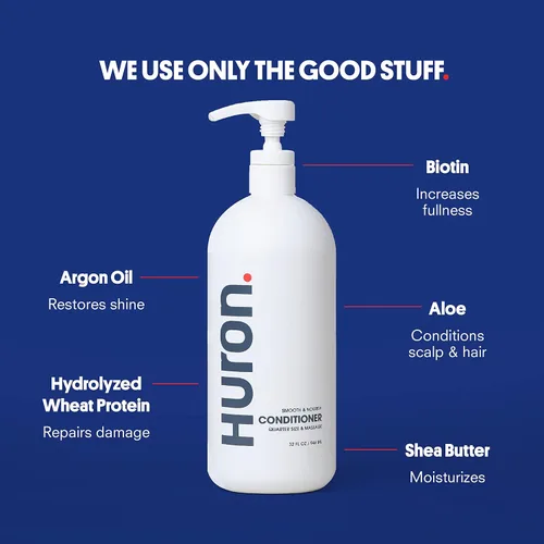Miniatura 3 de Huron Acondicionador para hombres y mujeres, nutritiva y fortalecedora con aroma cítrico + enebro, tratamiento suave e hidratante para el cabello
