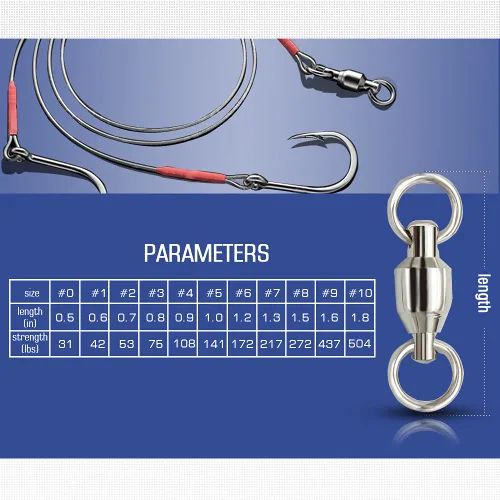 Miniatura 6 de AMYSPORTS Rodamientos de bolas de pesca giratorios de acero inoxidable de alta resistencia, rodamientos giratorios de pesca de barril de pesca
