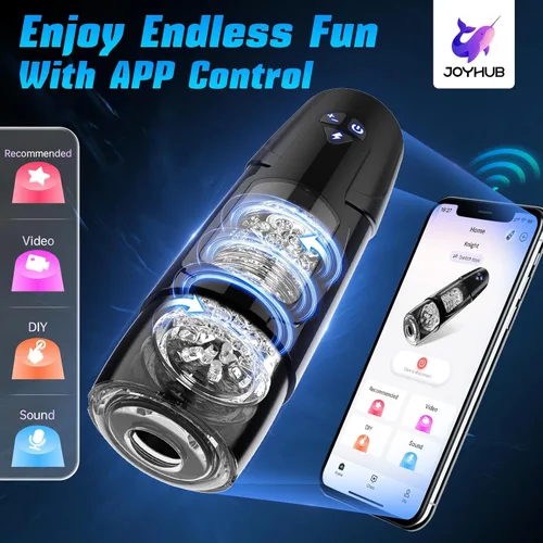 Miniatura 3 de Juguetes sexuales para hombres Masturbador, Masturbadores masculinos automáticos Cafatop AI Sync con movimiento de empuje y rotación, masturbador
