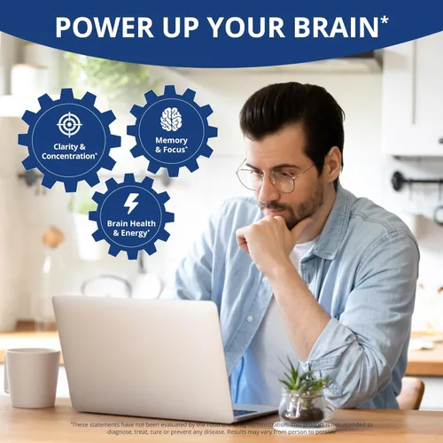 Miniatura 2 de NuBrain Booster - Suplemento cerebral para potenciar el cerebro, memoria mejorada, enfoque y claridad con hierba de San Juan, ginkgo biloba, bacopa