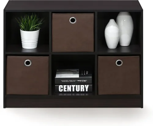 Miniatura 4 de Furinno BASIC - Estantería de 6 cubos, biblioteca de 3 x 2 con compartimentos de almacenamiento, 11.9 x 31.6 x 23.6 pulgadas, para sala de estar