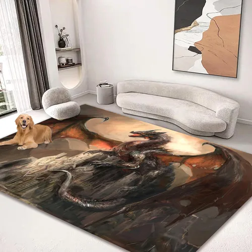 Miniatura 7 de Alfombra grande de 5 x 6 pies para dormitorio, sala de estar, habitación de los niños, decoración del hogar, alfombra antideslizante para correr