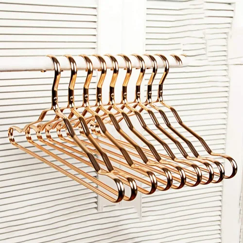 Miniatura 9 de LIFKOME Perchas para abrigos, paquete de 100 perchas de alambre de metal resistente con sin ranuras, perchas estándar para trajes, ahorro