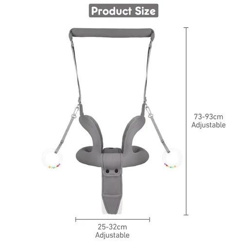 Miniatura 6 de Ayudante para caminar para bebés, arnés de mano para caminar, cinturón de asistente para caminar para bebés, soporte de pie para niños pequeños, Gris