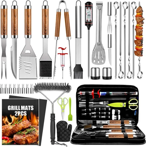 Miniatura 9 de 34 accesorios para parrilla, regalos para hombres, accesorios de barbacoa resistentes de 16 pulgadas, herramientas de barbacoa de acero inoxidable