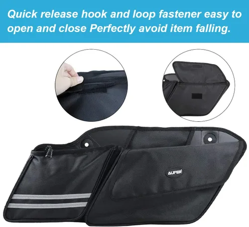 Miniatura 4 de AUFER Organizadores de alforjas de motocicleta para lado izquierdo y derecho, bolsas de almacenamiento, bolsa organizadora compatible con Touring