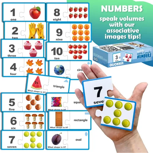 Miniatura 2 de QUOKKA 5X MEGASET Realistic Puzzles for Toddlers 3-5 - Matching Games for Kids Ages 2-4 - Numbers Animals Opposites ABC Learning for Toddlers 1-3