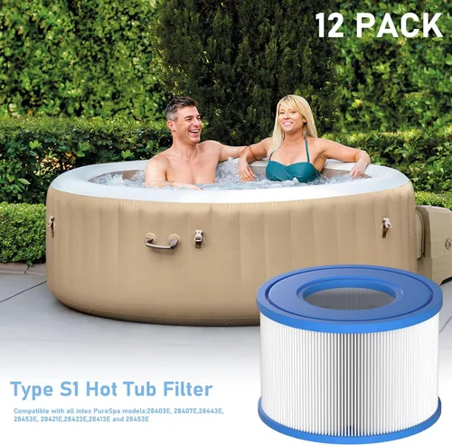 Miniatura 6 de Paquete de 12 filtros de spa tipo S1 para todos los Intex PureSpa 28429E, 28403E, 28407E, 28443E, 28453E, 28421E, 28423E, 28413E y 28453E, 11692