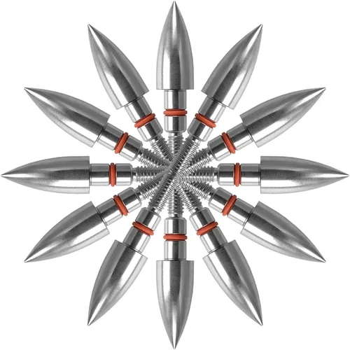 Puntos de campo de tiro con arco de acero inoxidable, varios diámetros exteriores, 100/125 granos, tornillos en puntas de campo de tiro con arco (1