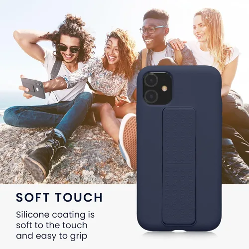 Miniatura 5 de kwmobile Funda compatible con Apple iPhone 11 - Funda con correa de mano y revestimiento de silicona TPU suave - Arándano Azul (Arándano)